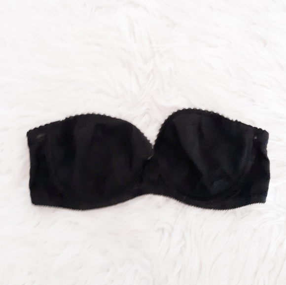 VTG Cabernet Black Strapless Bra 34C - Picture 1 of 4
